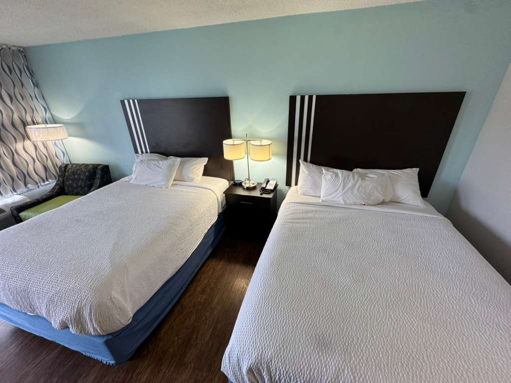 2 Queen Beds Mobility Accessible Room Roll-In Shower Non-Smoking at Days Inn Goldsboro